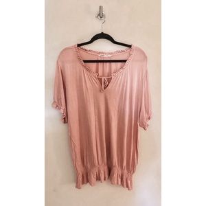 Plus Size XXL Old Navy Rose Pink Cotton Short Sleeve